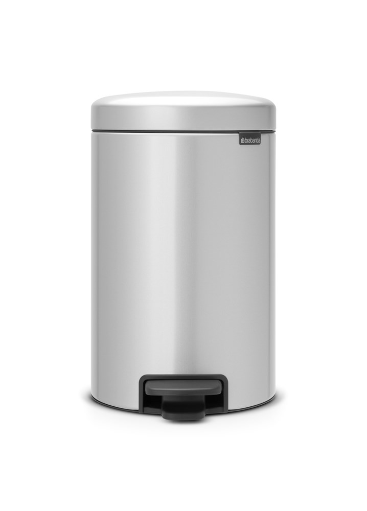 Poubelle A Pedale Newicon 12l Metallic Gris Metallique