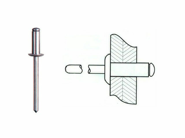 Klinknagel Alu/staal 4.8x25