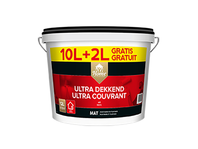 MUUR- & PLAFONDVERF ULTRA DEKKEND MAT WIT 12L