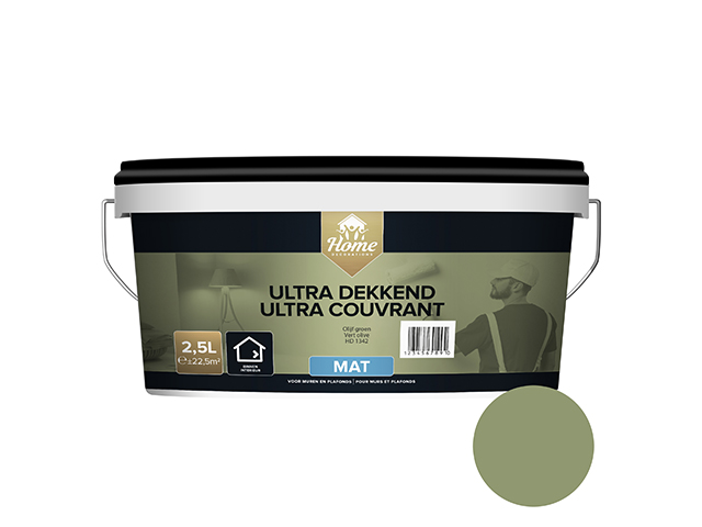 Muur & Plafondverf Ultra Dekkend Mat Olijfgroen 2,5l