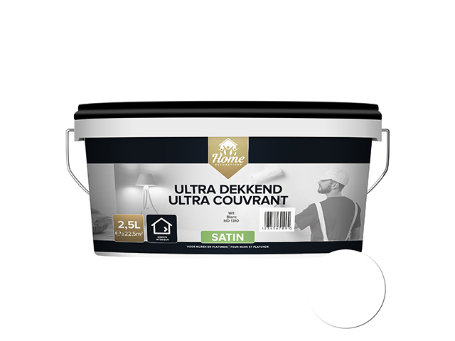 Muur- & Plafondverf Ultra Dekkend Satijn Wit 2,5l