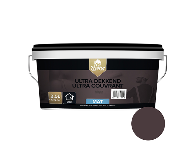 Muur- & Plafondverf Ultra Dekkend Mat Aubergine 2,5l