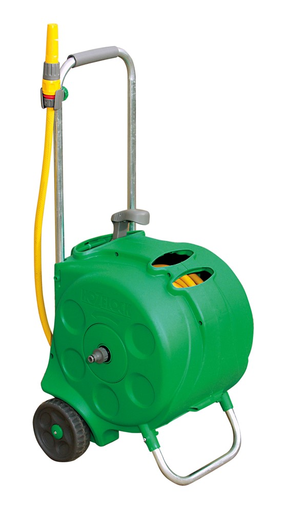 Hozelock Compact Cart Slangenwagen Inclusief 30 Meter Slang, Startset Koppelstukken & Tuinspuit.