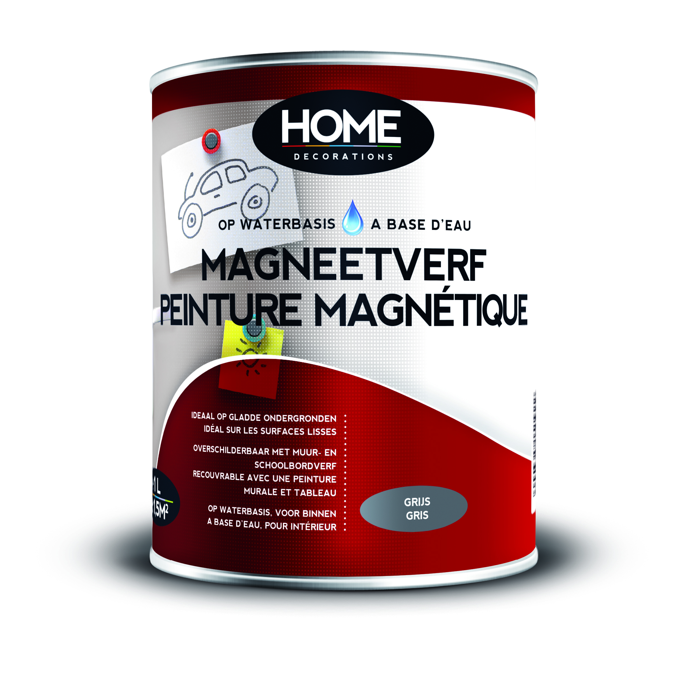 Magneetverf Grijs 1l