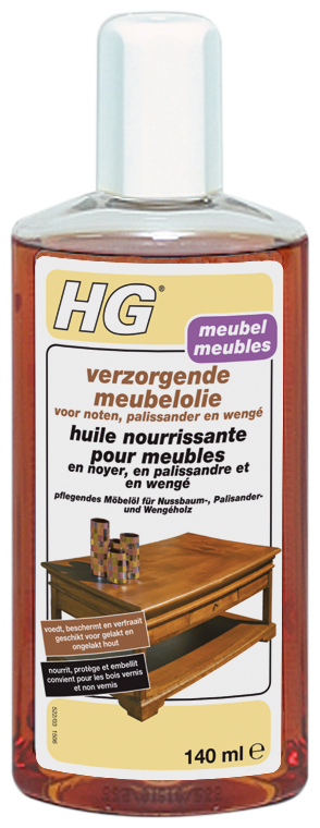 Hg Huile Nourrissante Pour Meubles & Noyer, & Palissandre & & Wengé 140ml